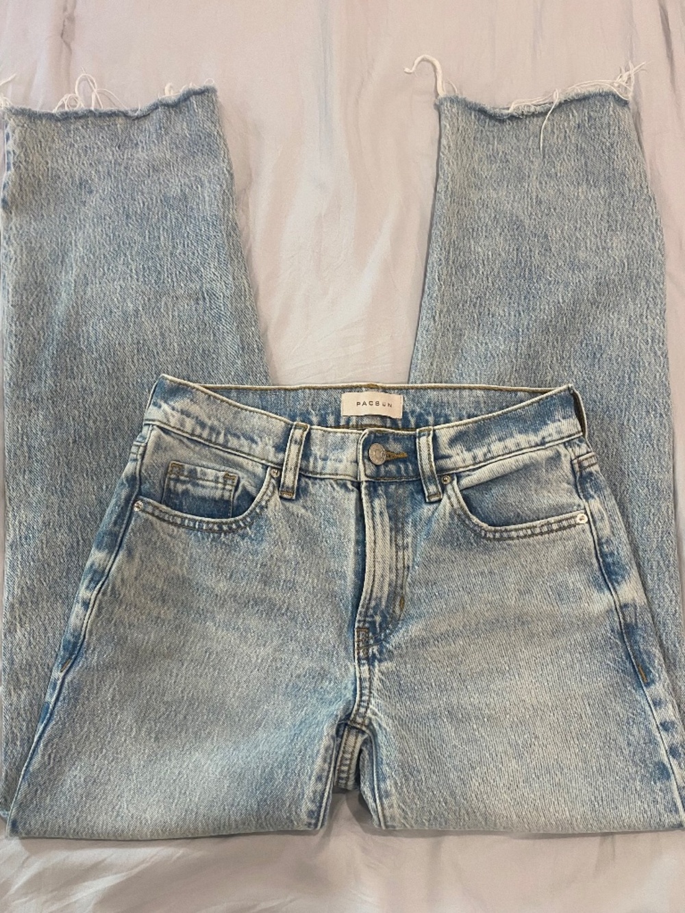Pacsun Eco Light Blue High Waisted Straight Leg Jeans